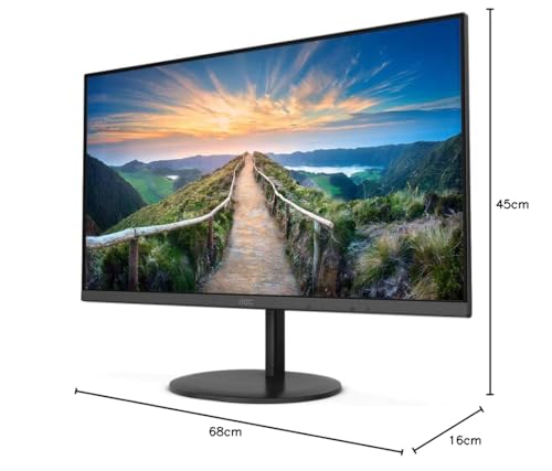 AOC Q27V4EA Monitor 27 Pulgadas QHD, 75Hz, IPS, 4 ms GtG, Adaptive Sync., Altavoces (2560x1440 , 1x HDMI 1.4, 1x DP 1.2), Negro