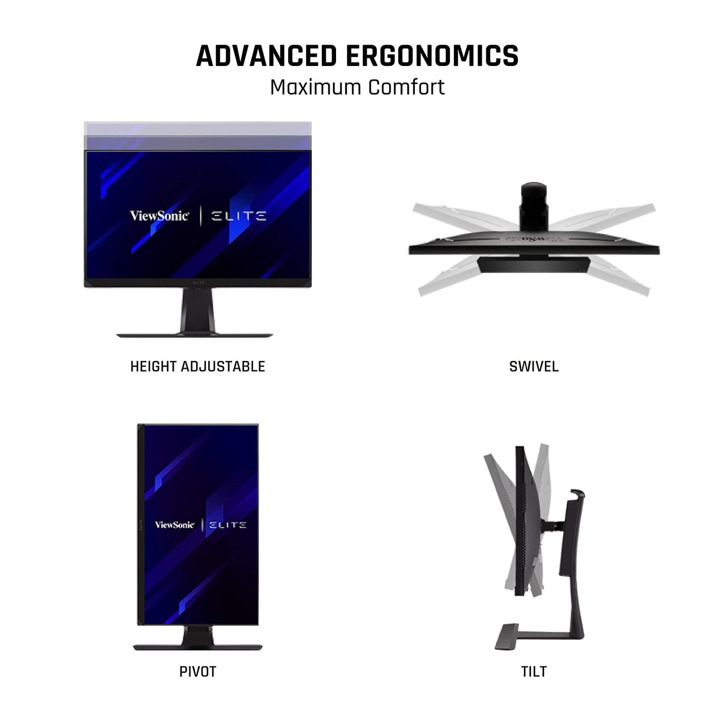 ViewSonic Elite XG270 Monitor Gaming 27" Full HD, Panel IPS, 1 ms, 240 Hz, FreeSync, iluminación RGB, Altura Ajustable, Negro