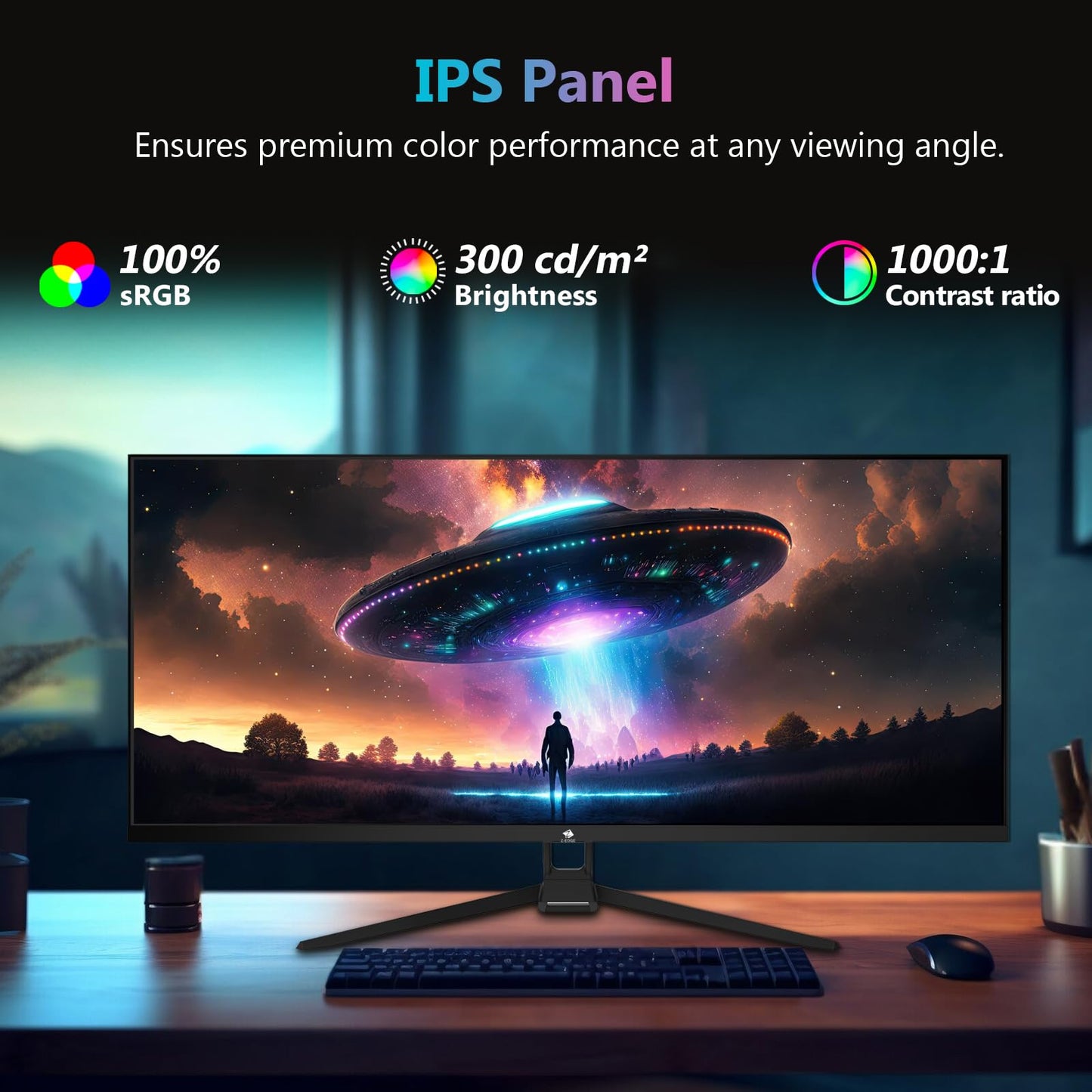 Z-Edge Monitor PC Gaming 34'', UWQHD(3440x1440), 165Hz, IPS Panel, 1ms, Pantalla Ultra Ancho 21:9, FreeSync, Inclinación Ajustable, 2× DP1.4 & HDMI2.0 & USB, RGB, VESA 75 * 75mm