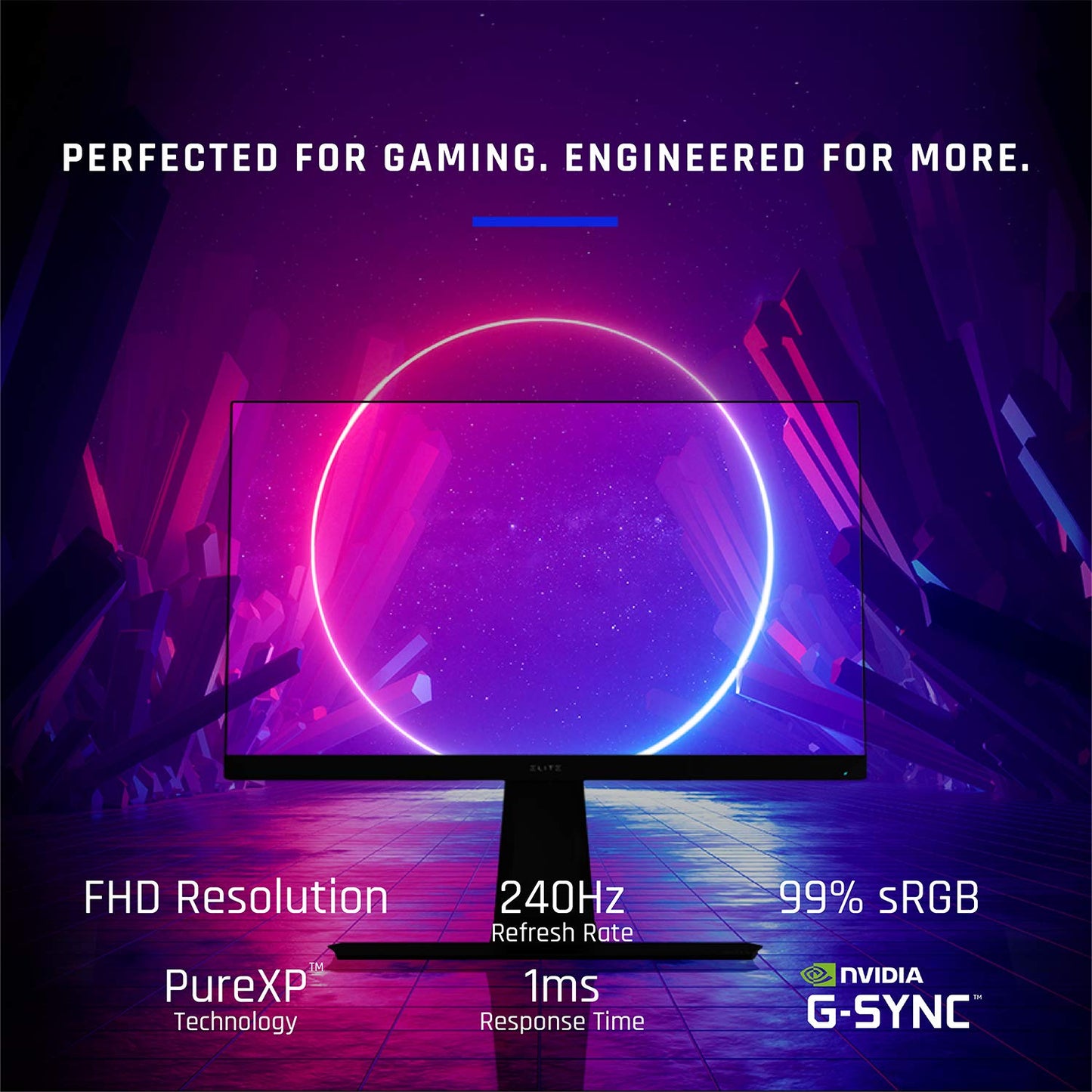 ViewSonic Elite XG270 Monitor Gaming 27" Full HD, Panel IPS, 1 ms, 240 Hz, FreeSync, iluminación RGB, Altura Ajustable, Negro