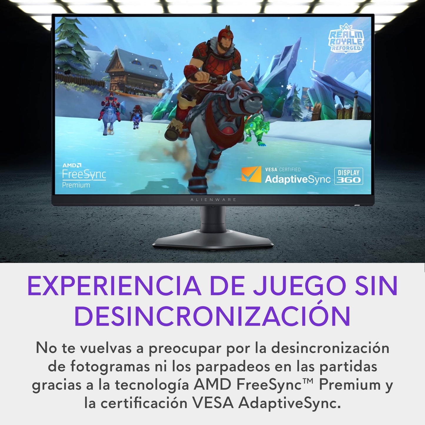 Alienware AW2724HF 27" Full HD (1920x1080) Monitor Gaming, 360Hz, Fast IPS, 0.5ms, AMD FreeSync Premium, VESA AdaptiveSync, 99% sRGB, HDR 10, 2x DisplayPort, HDMI, 5x USB, 3 Años de Garantía