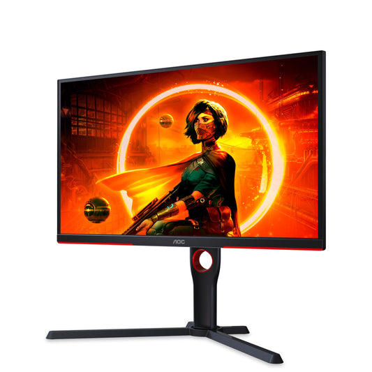 AOC Gaming 25G3ZM/BK - Monitor FHD de 25", 240 Hz, 0.5 ms MPRT, Plano, FreeSync Premium, Ajustable (VA, 1920x1080, HDMI 2.0 x 2, DisplayPort 1.2 x 1, Headphone out (3.5mm)) negro/rojo