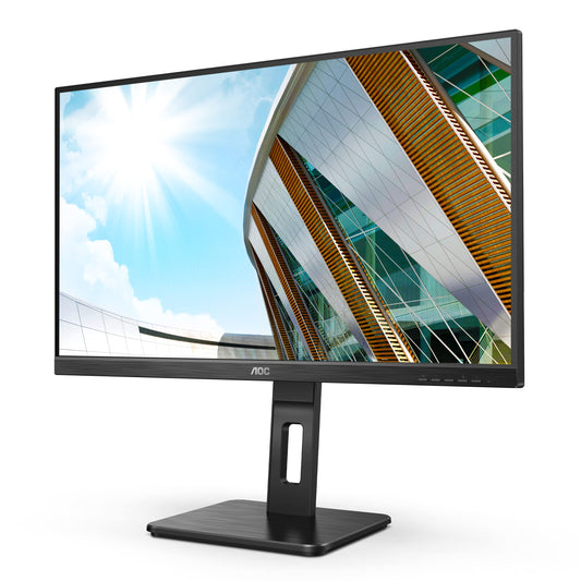 AOC 27P2Q Monitor 27 Pulgadas FHD, 75Hz, IPS, 4 ms GtG, Adaptive Sync., Altura ajustable, Altavoces (1920x1080, 1x HDMI 1.4, 1x DP 1.2, USB-Hub), Negro
