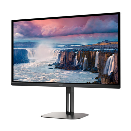 AOC Q27V5N - Monitor QHD de 27 pulgadas, VA, 75 Hz, 4 ms, FreeSync, ajuste de altura, pivotable, altavoces, FlickerFree (2560 x 1440, 75 Hz, 300 cd/m², HDMI 1.4 / DP 1.2)